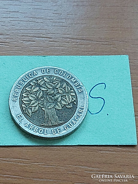 Colombia colombia 500 pesos 201 bimetal, shaman tree (samanea saman) #s