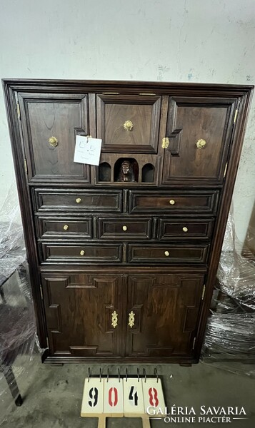 Cabinet cupboard, antique, with copper fittings, 147 x 40 x 92 cm. 9048