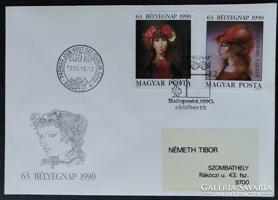 Ff4059-0 / 1990 stamp day - Saxon endre paintings. Stamp line ran on fdc