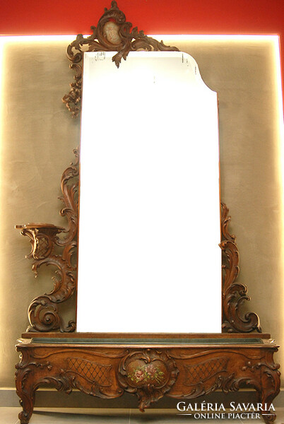 !Rarity! Rococo mirror with flower stand