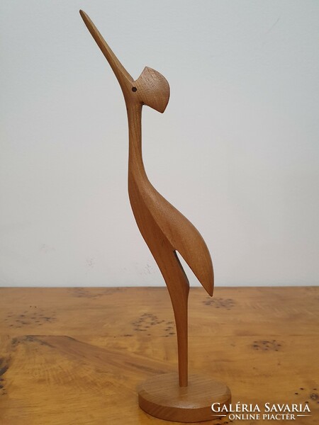 Wooden crane bird