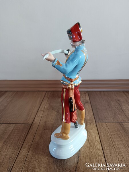 Régi Herendi Hadik huszár porcelán figura