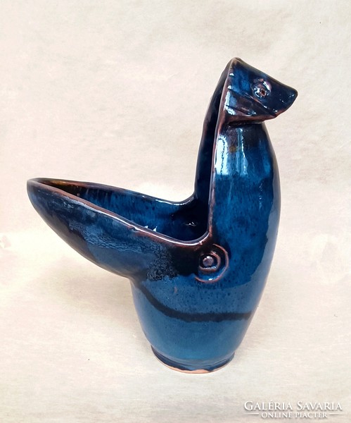 Hand-painted ceramic bird for Uncle Gorka Geza