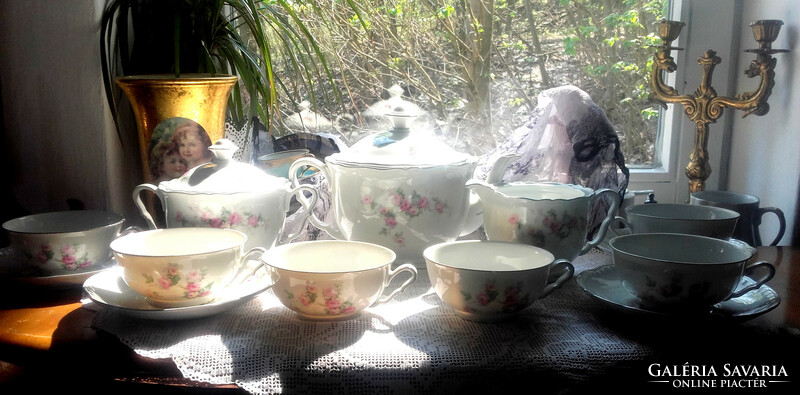 Antique Epiag rose tea set - extra large cups - 1920 - art@decoration
