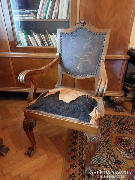 XX. Early century bookcase with desk and armchair