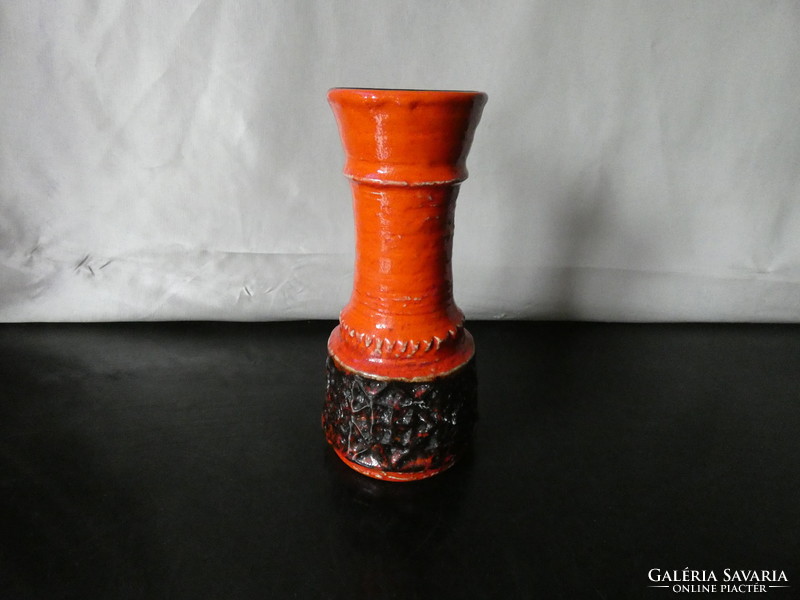 Jasba orange/brown vase West German vase with model number n 101 11 20 1960.