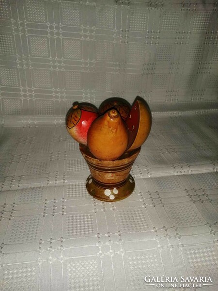 Retro fruit basket wooden table decoration (a4)