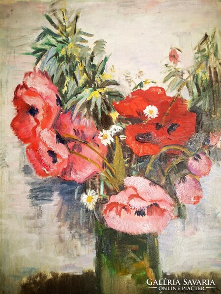 Béla Iványi grünwald - field bouquet - featured in the Hungarian National Gallery exhibition 1961-1981