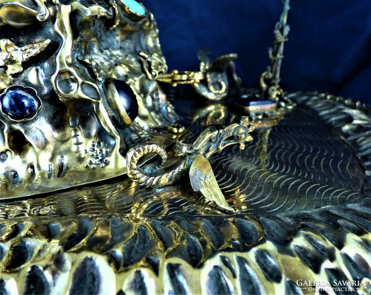 Breathtaking, antique silver ornament, hanau, ca. 1890!!!