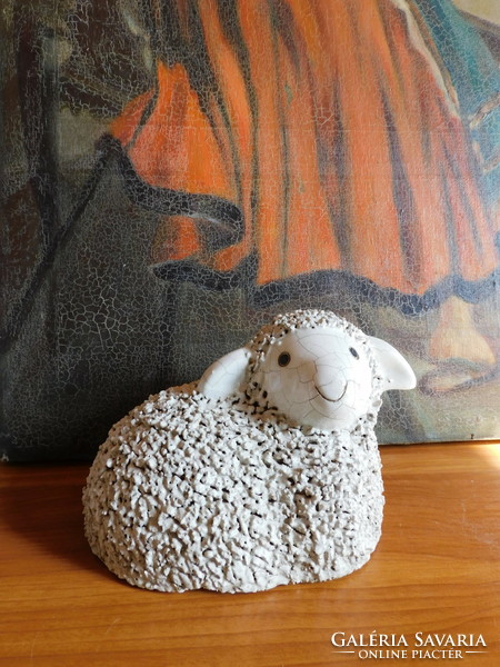 Ceramic lamb figure