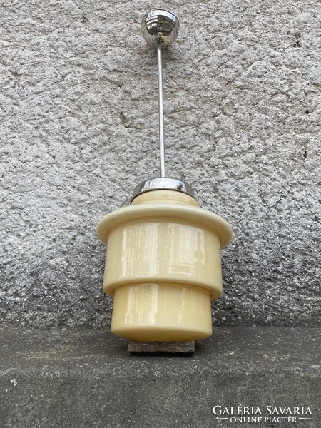 Bauhaus / art deco pendant lamp special champagne shade - retro vintage design