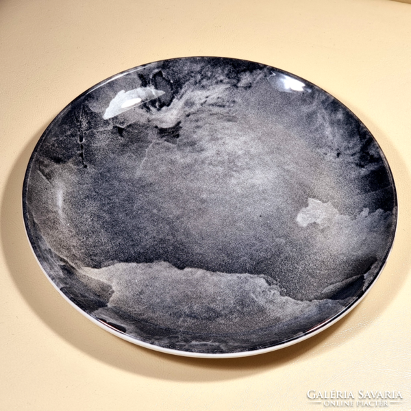 * Federated potteries staffordshire black marble flat plate (england)