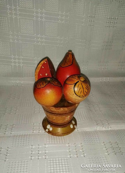 Retro fruit basket wooden table decoration (a4)