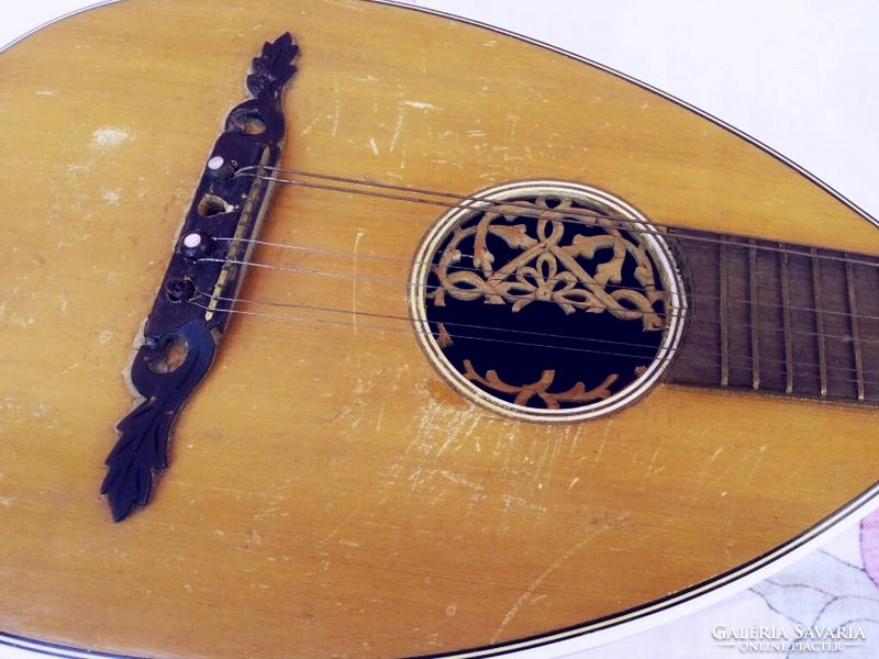 Antique mandriola or tricordia, 12-string mandolin. Meinel & herald 1910-1920 years