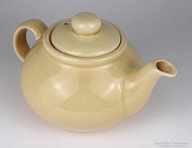 1Q613 old butter colored glazed German ceramic teapot