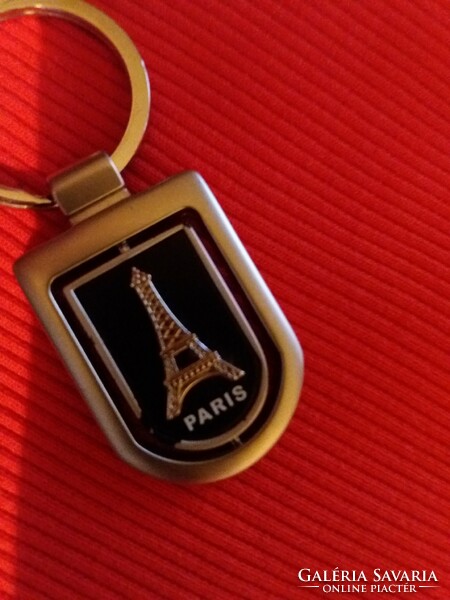 Retro francia PARIS minőségi fém kétoldalas belül forgós ábrás forgó kulcstartó a képek szerint