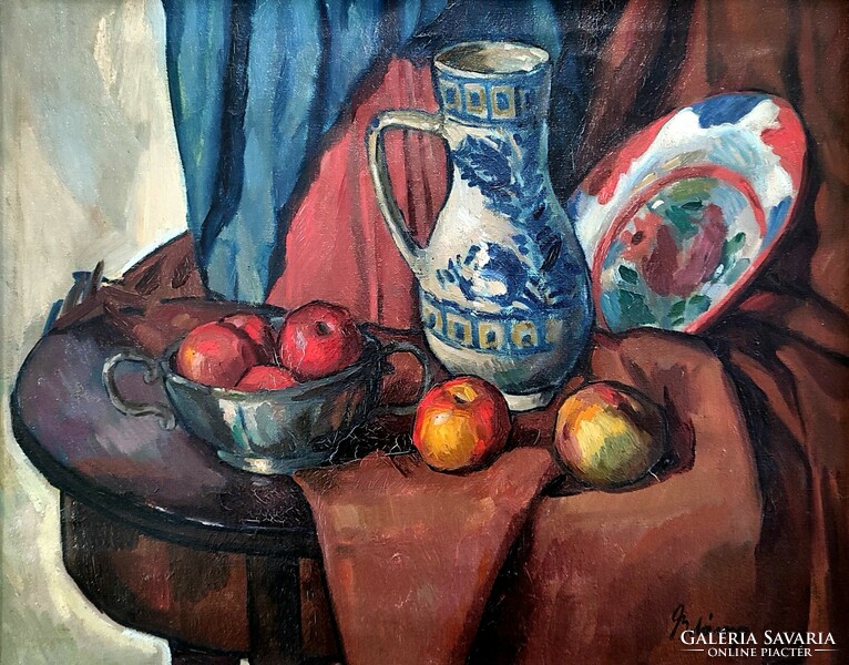 Viktor Belányi ( 1877 - 1955 ) still life with apples, around 1910