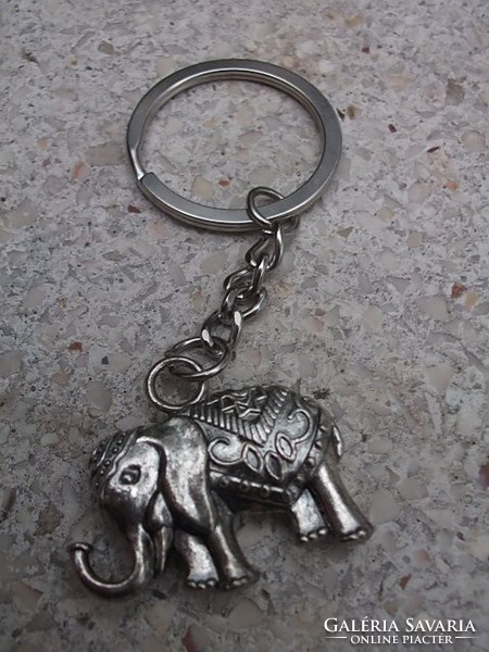 Silver colored elephant keychain - also a gift