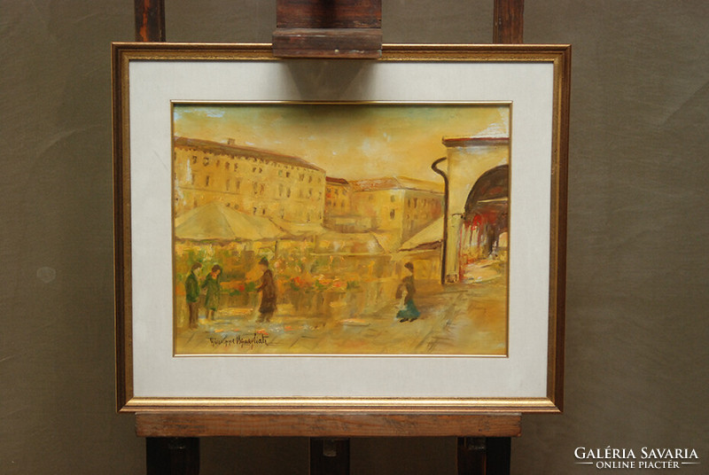 Giuseppe Magnagliati - Italian cityscape, oil painting