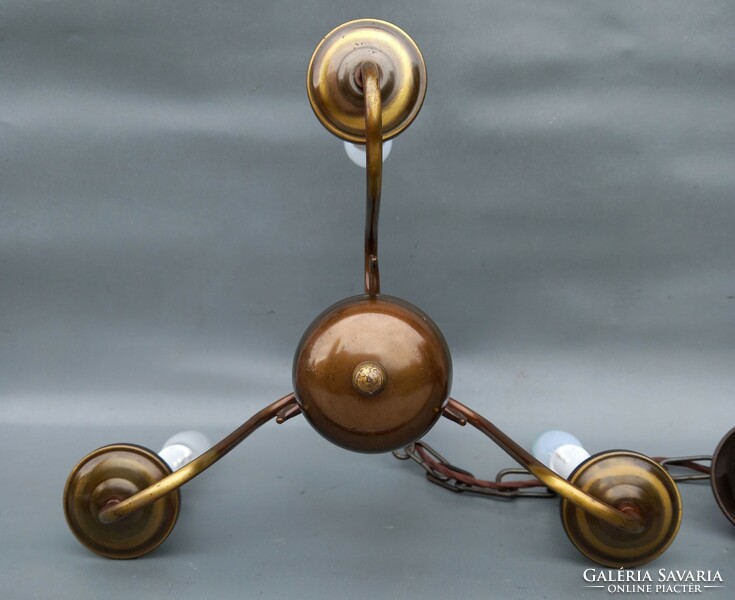Flemish copper chandelier with 3 arms