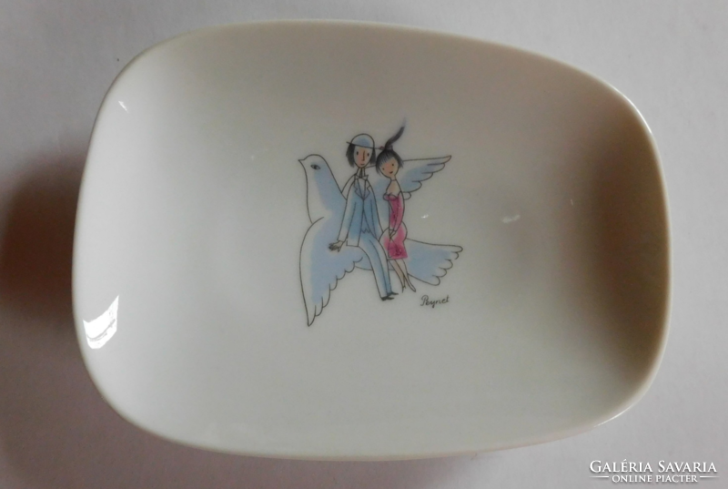 Rarity: rosenthal studio line-raymond peynet bowl - couple in love