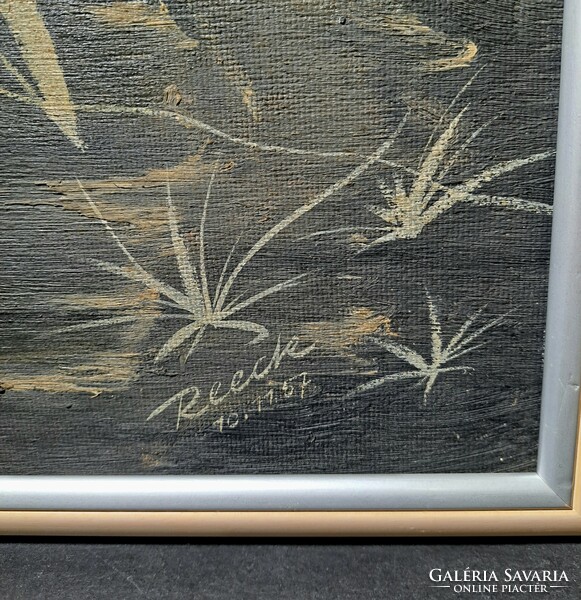 Signed early abstract picture from 1957! Unidentified mark - Austrian or German artist, reeck?