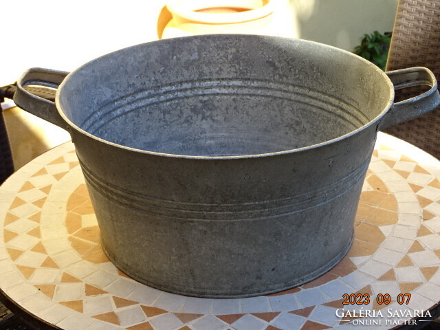 Tin bowl vajling vat kaspó lavór metal washing dish (garden peasant decor !!!!)