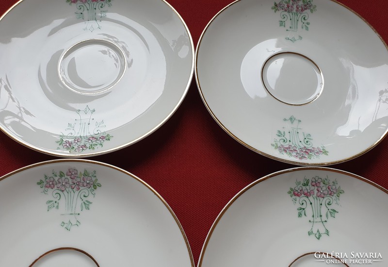 Tirschenreuth Bavaria német porcelán csészealj tányér virág mintával kézzel festett
