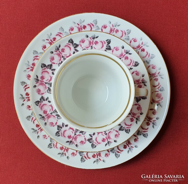 Porcelain breakfast set cup saucer small plate with flower pattern coffee tea