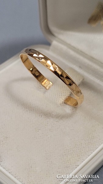 (10) 14 K arany jegygyűrű, karika gyűrű 1,29 g