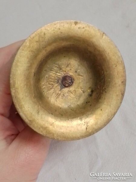 Antique old small copper table candle holder