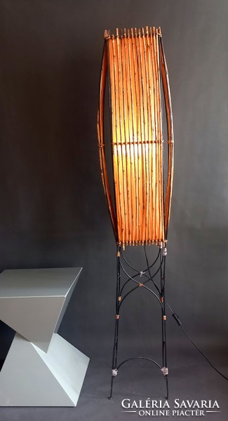 Hatalmas vintage bambusz állólámpa ALKUDHATÓ design