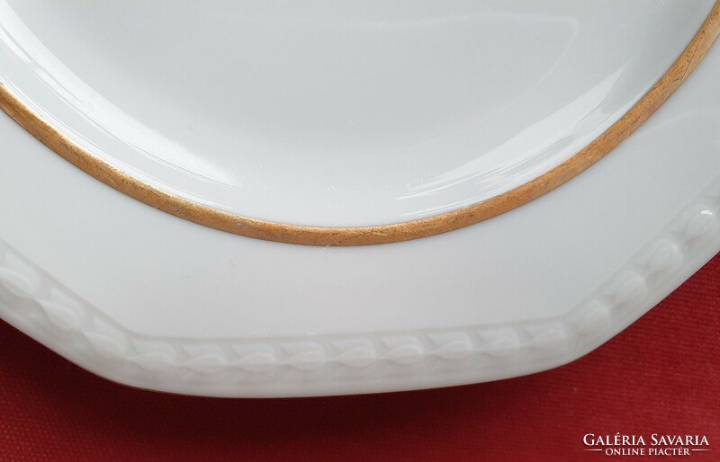 Seltmann Weiden Bavarian German porcelain small plate cake plate with gold stripe