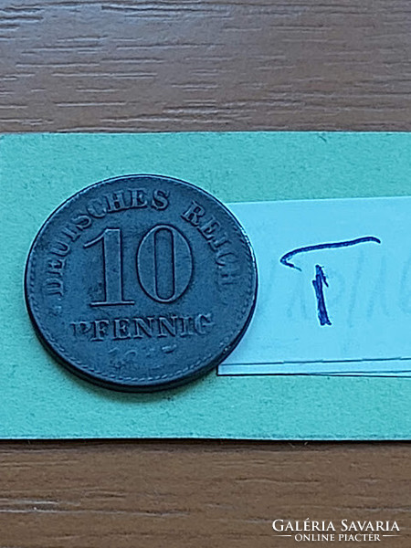 German Empire deutsches reich 10 pfennig 1917 zinc, ii. Vilmos #t
