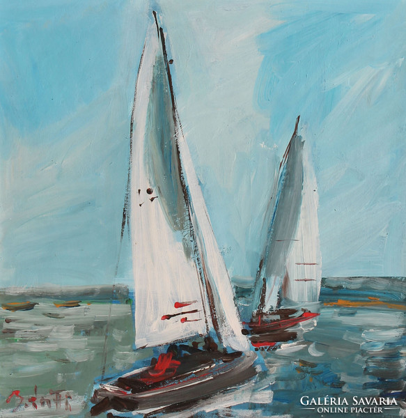 József Bánfi: two large sailboats