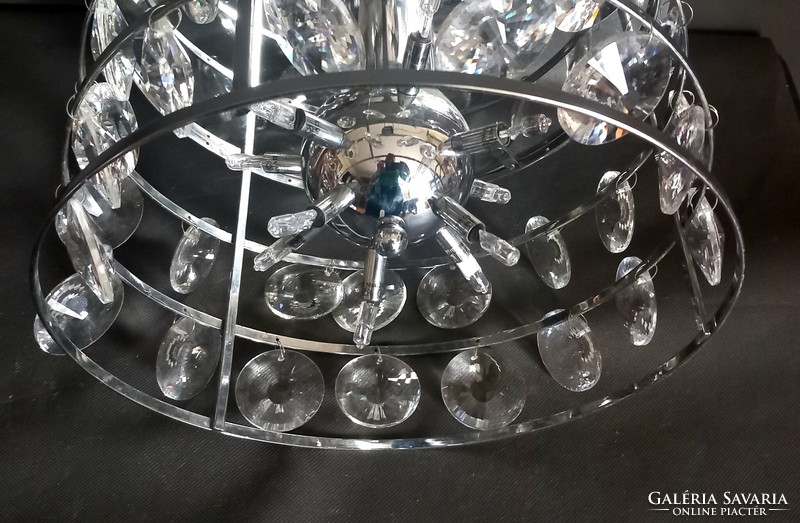 Sputnyik crystal chrome ceiling lamp negotiable art deco design