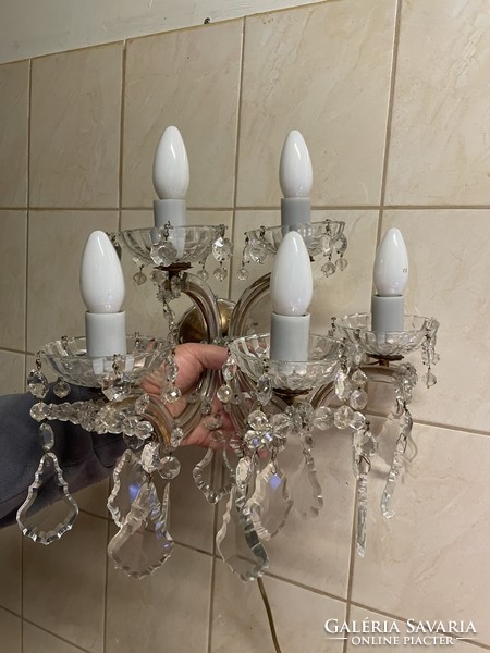 Crystal wall arm with 5 branches