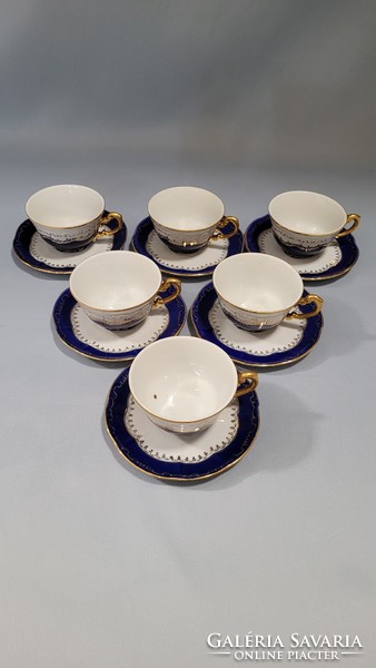 Rare Zsolnay pompadour 12-piece, 6-person mocha and coffee set