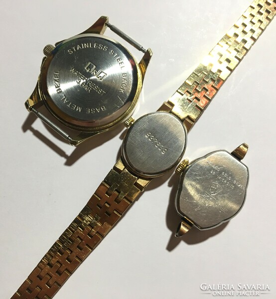 3 db aranyozott női ékszer óra antik Nostrana 20m. arany, antimagnetic, Chaika, Q&Q IPG