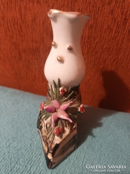 Beautiful small porcelain vase with flower pattern