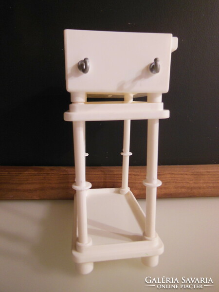 Doll furniture - sink - 16 x 11 x 7 cm - with hanger - plastics - retro - German - perfect