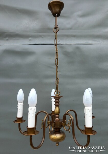 Flemish copper chandelier with 6 arms p