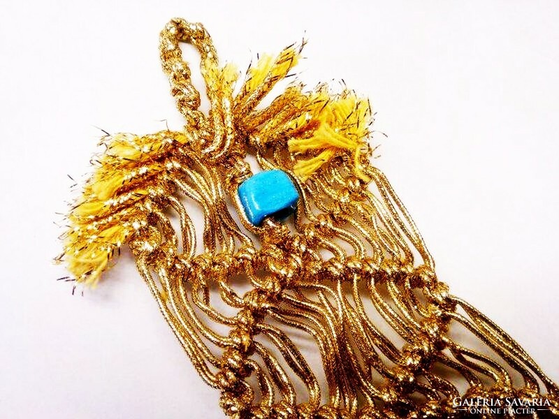 Retro Murano wall hanging with gold braided cord from Italy