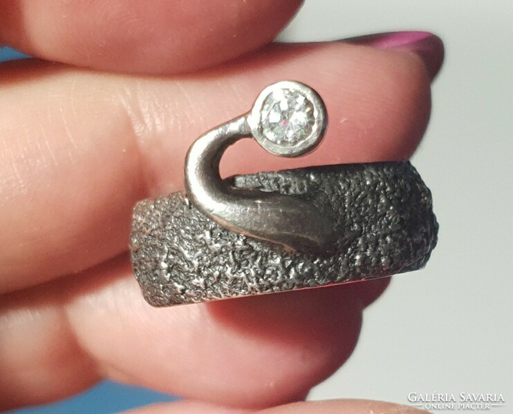 Silver unique ring