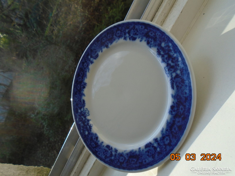 Dense cobalt flower pattern thick-walled coffee cup with a larger plate from the German company Bauscher Weiden