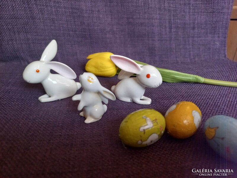 Porcelain bunny figurines for sale by aquincumi and metzler&ortloff