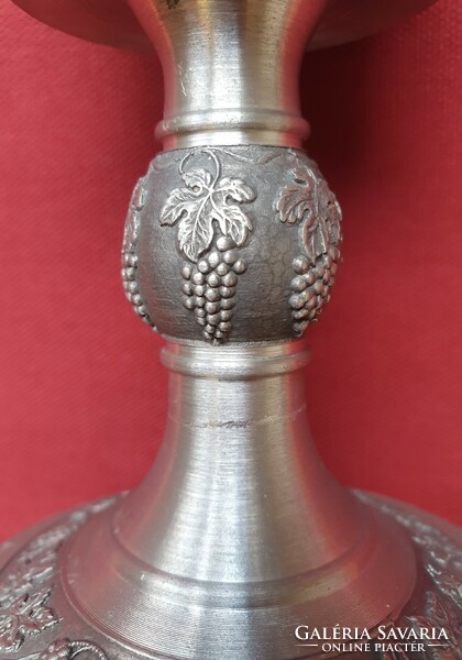 Pewter candle holder 95% candle holder grape with cluster of grapes pattern