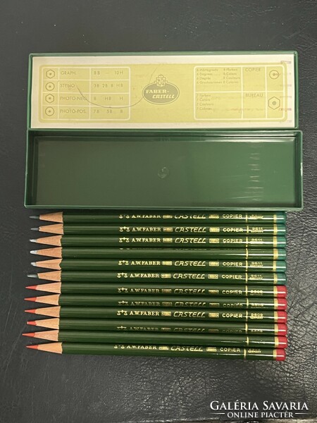 New !!! Faber castell 9609 red/9611 green copying pencil plastic box 6+6 pcs !!!