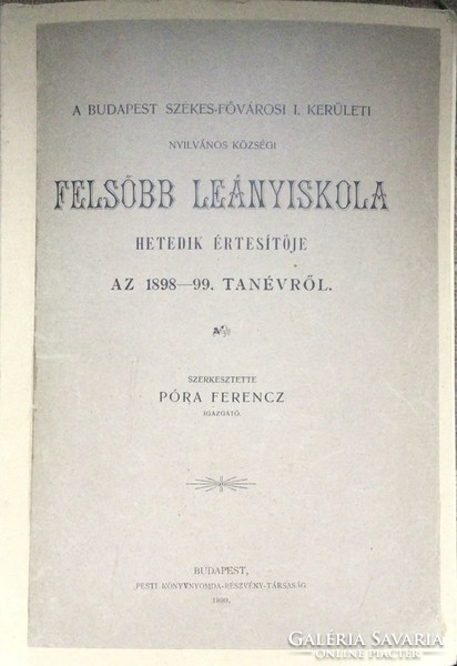 The predecessor of Erzsébet Szilágy high school is Azi. District civil girls' school memorial book.