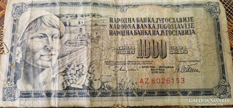 1000 Dinár Jugoszlávia, 2 db